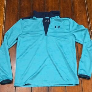 Under Armour Green And Navy Blue Quarterzip